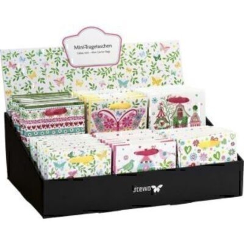 Choice of 6 - Mini Gift Bags Best Friends Design by Stewo. Choice of 6 small mini gift bags are everything you would expect from quality gift wrap supplier Stewo, made on thick card with hotfoild stamping and ribbon handles they are a great finishing tou